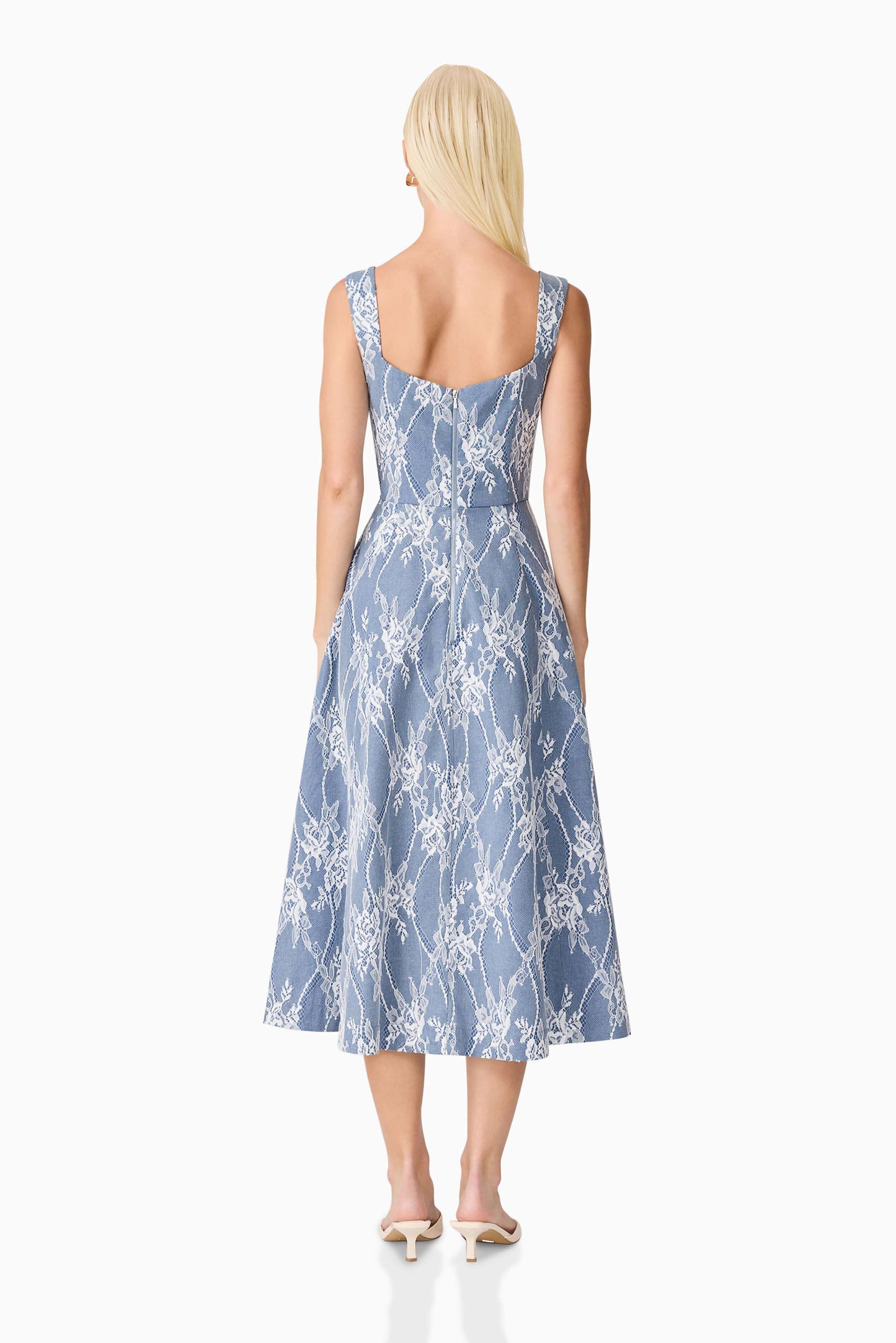 Safia Midi Dress in Blue