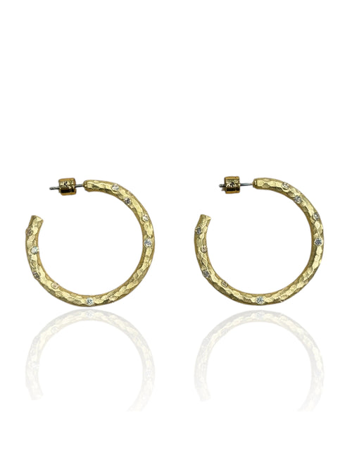 Tat2 Designs 1.5" Gold Pavia Hoop Earrings