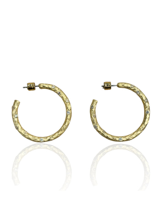 Tat2 Designs 1.5" Gold Pavia Hoop Earrings