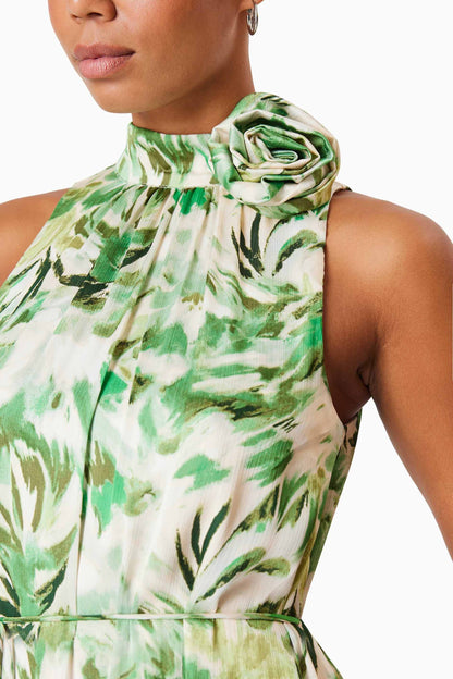 Georgia Babydoll Day Dress In Green