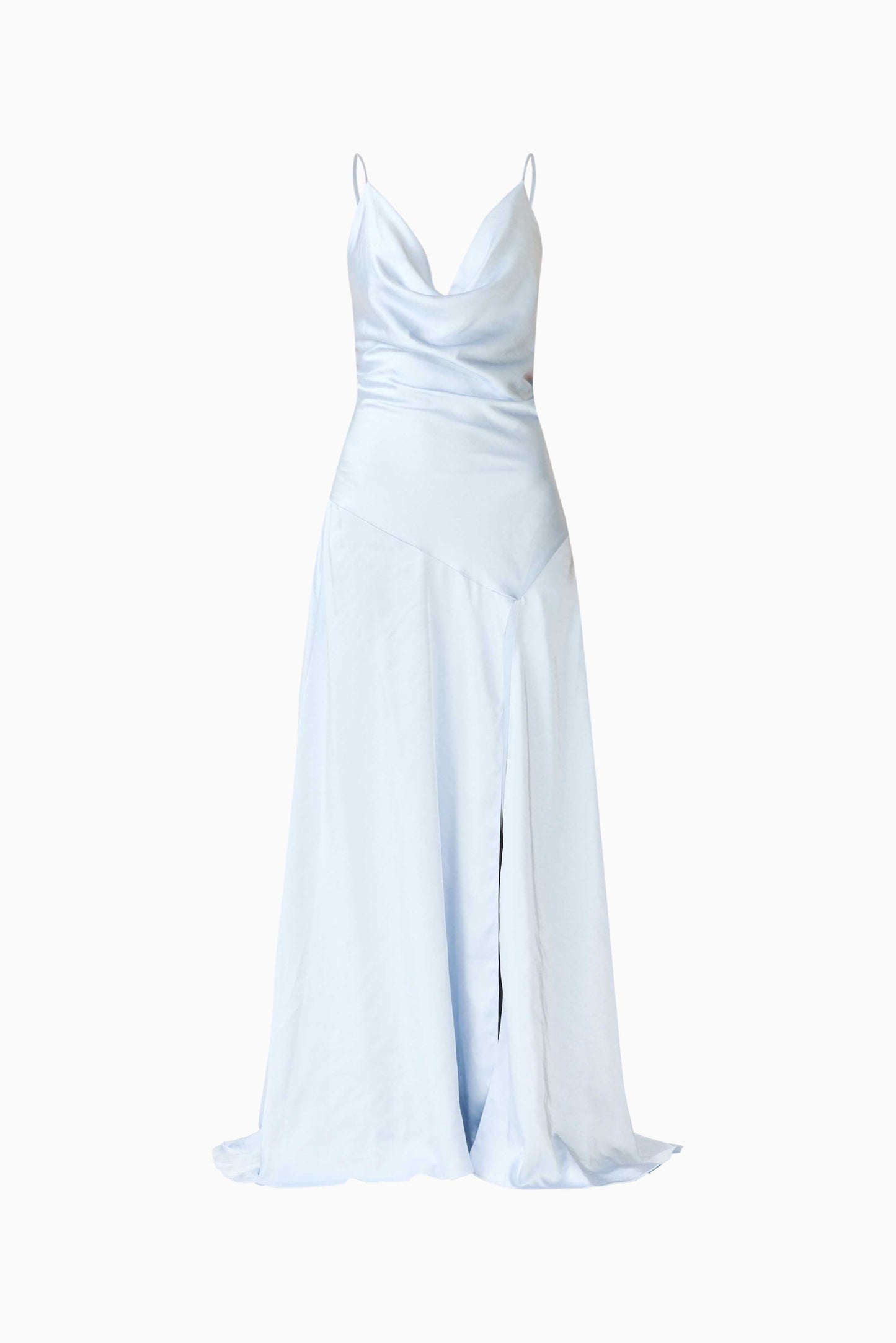 Clementine Cowl Neck Gown in Pale Blue