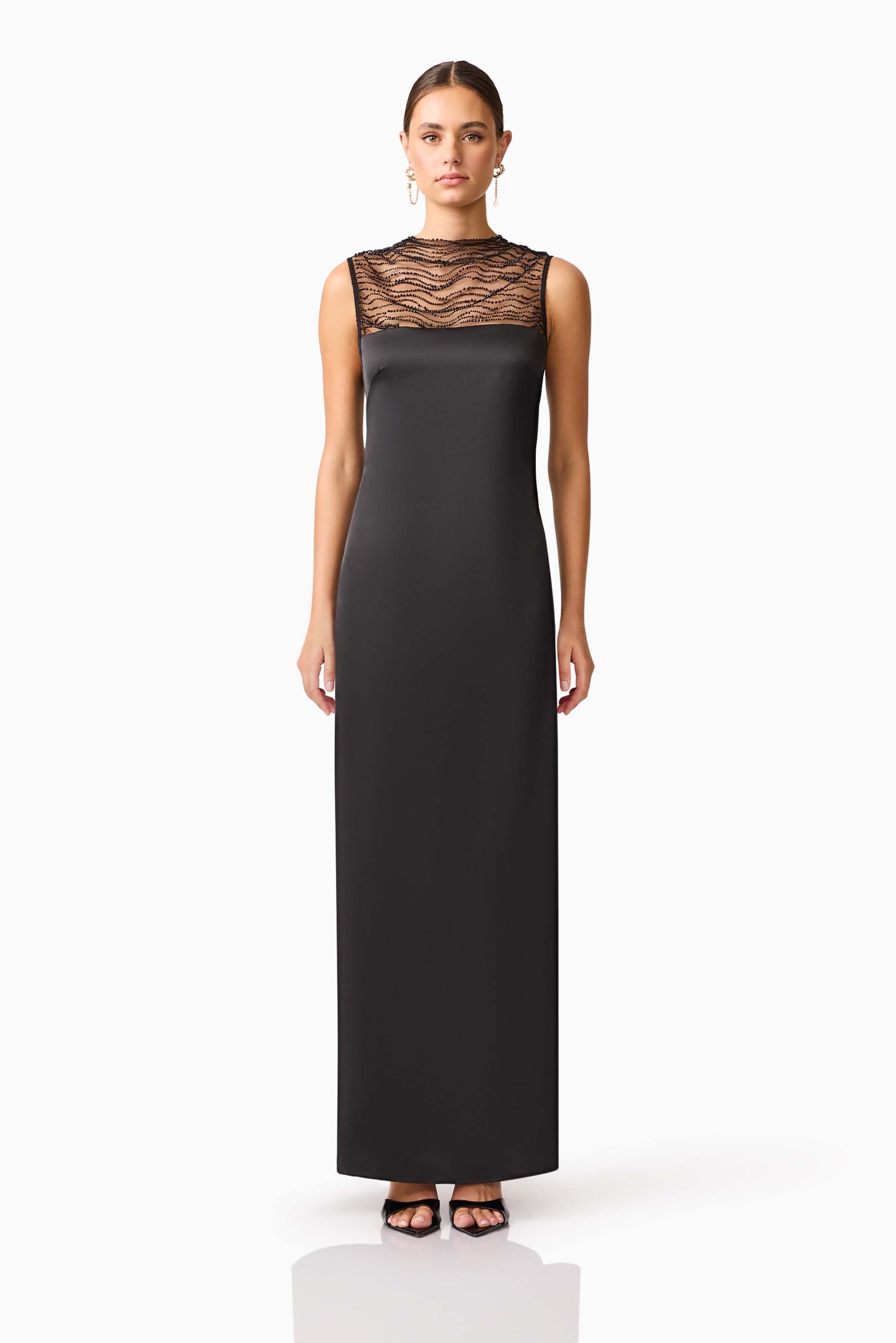 Margot Satin Gown in black