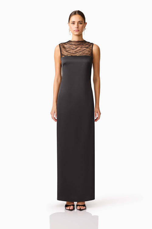 Margot Satin Gown in black