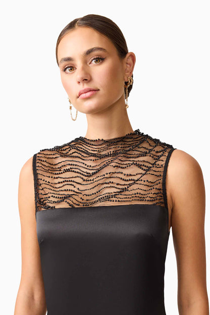 Margot Satin Gown in black
