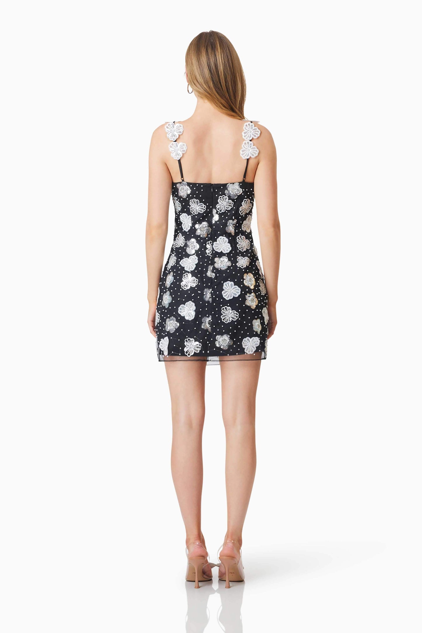 Jessamine Floral Mini Dress In Black