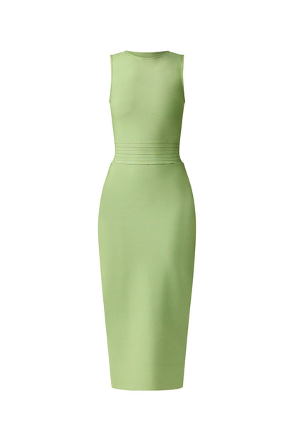 Seraphina Fitted Midi Dress in Green