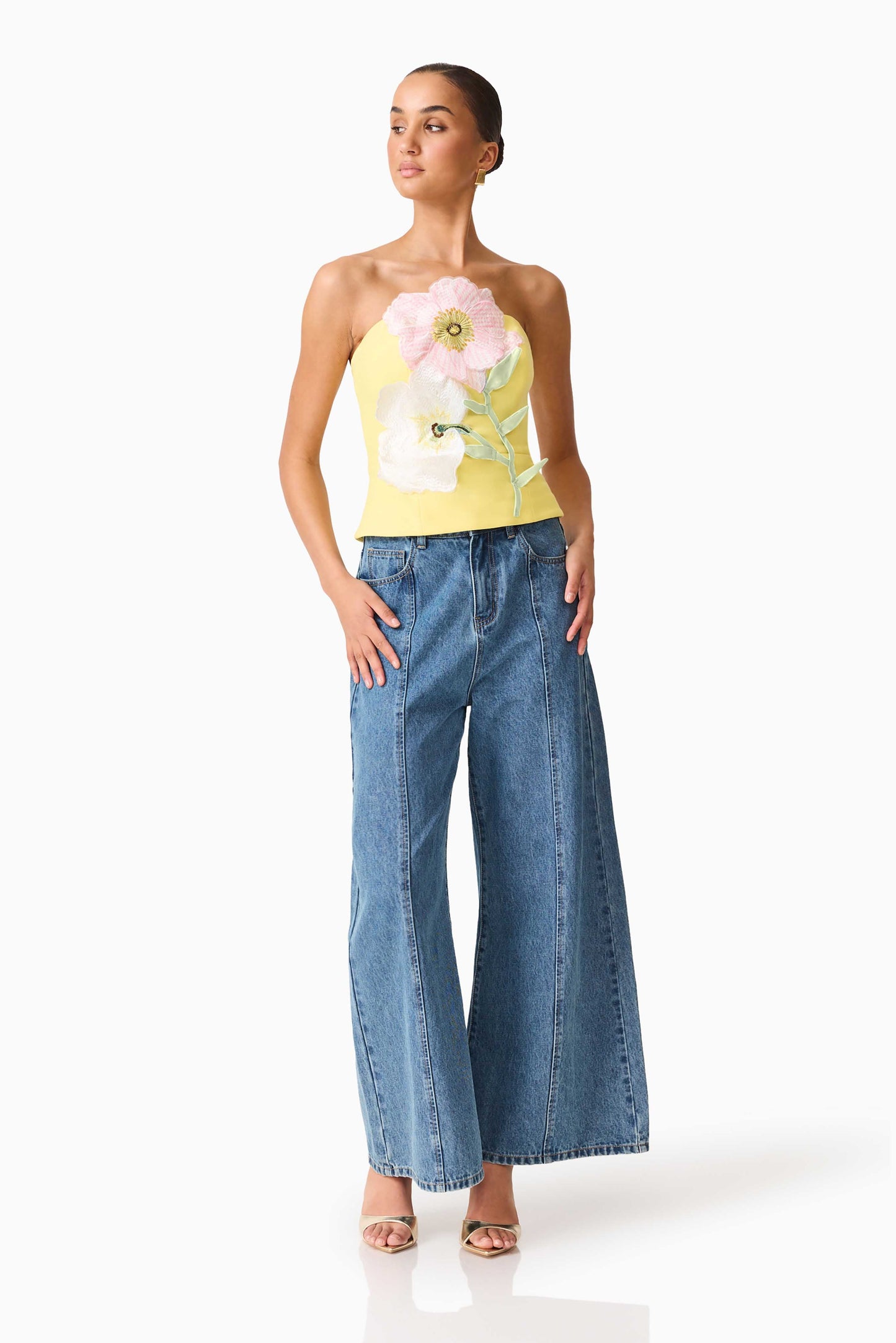 Hope Strapless Top in Yellow