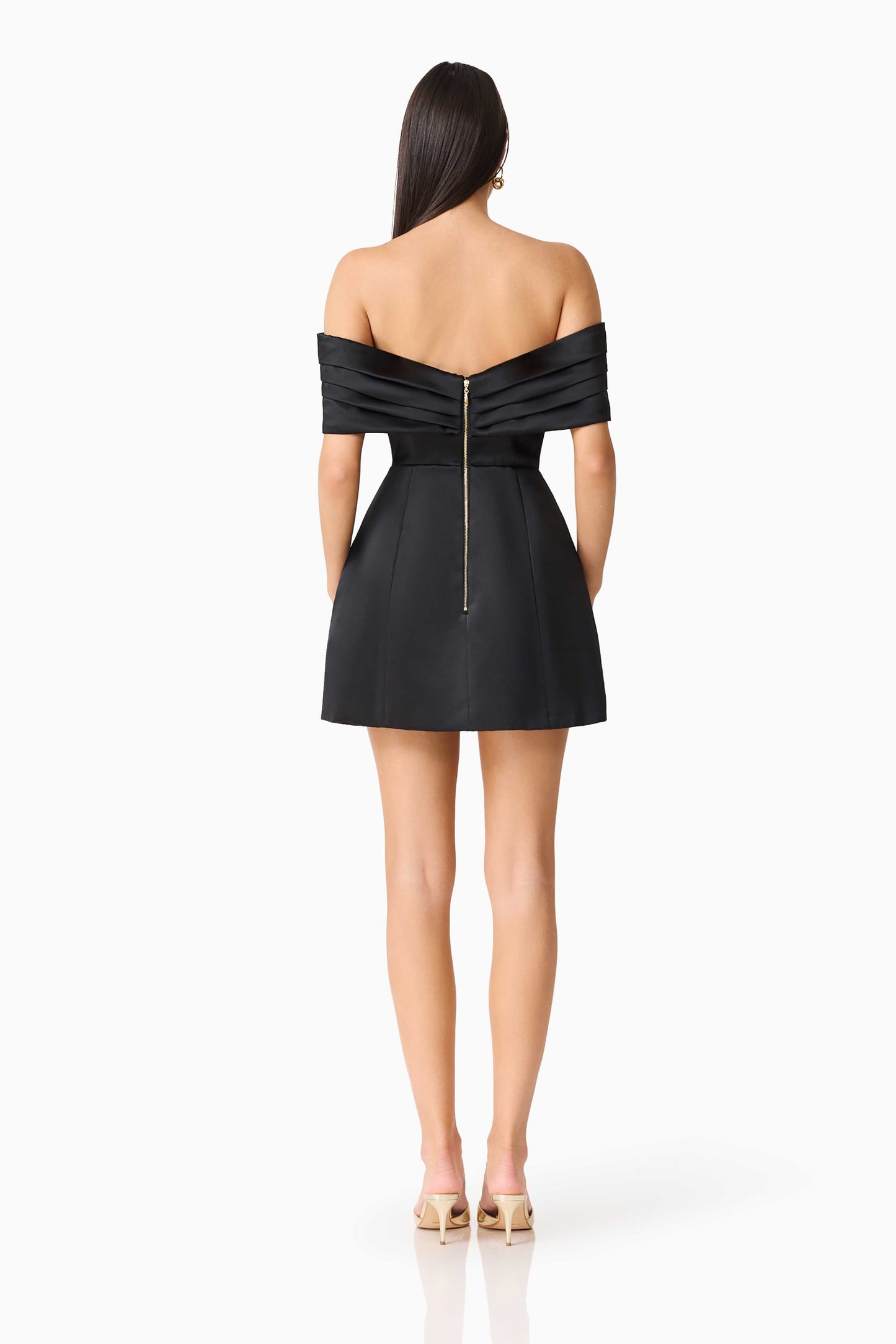 Hope Off The Shoulder Mini Dress in Black