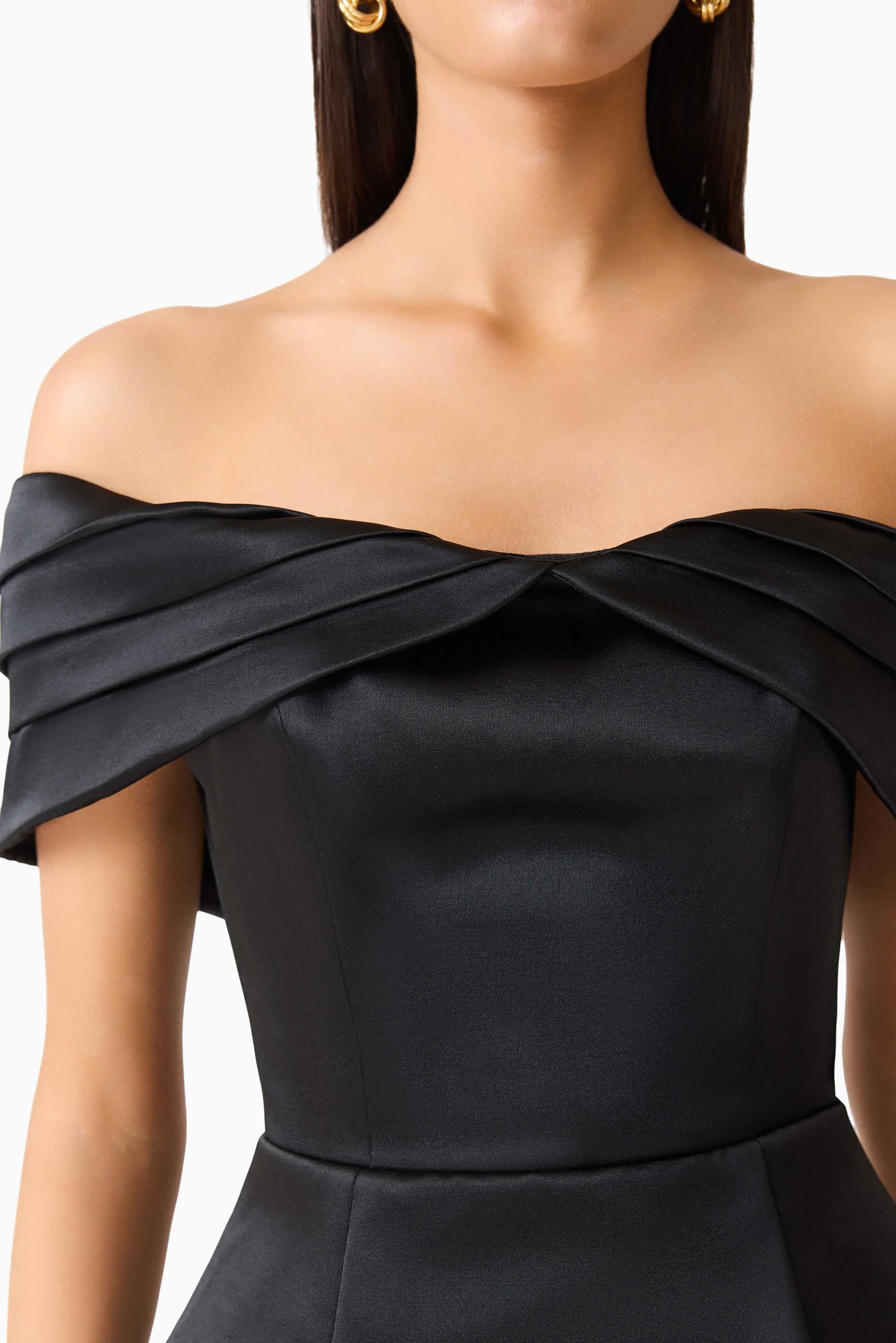 Hope Off The Shoulder Mini Dress in Black