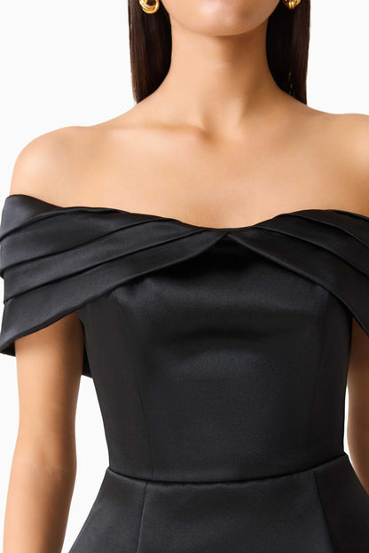 Hope Off The Shoulder Mini Dress in Black