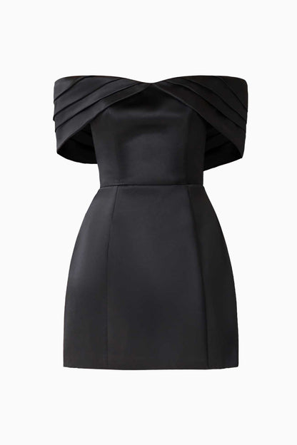Hope Off The Shoulder Mini Dress in Black