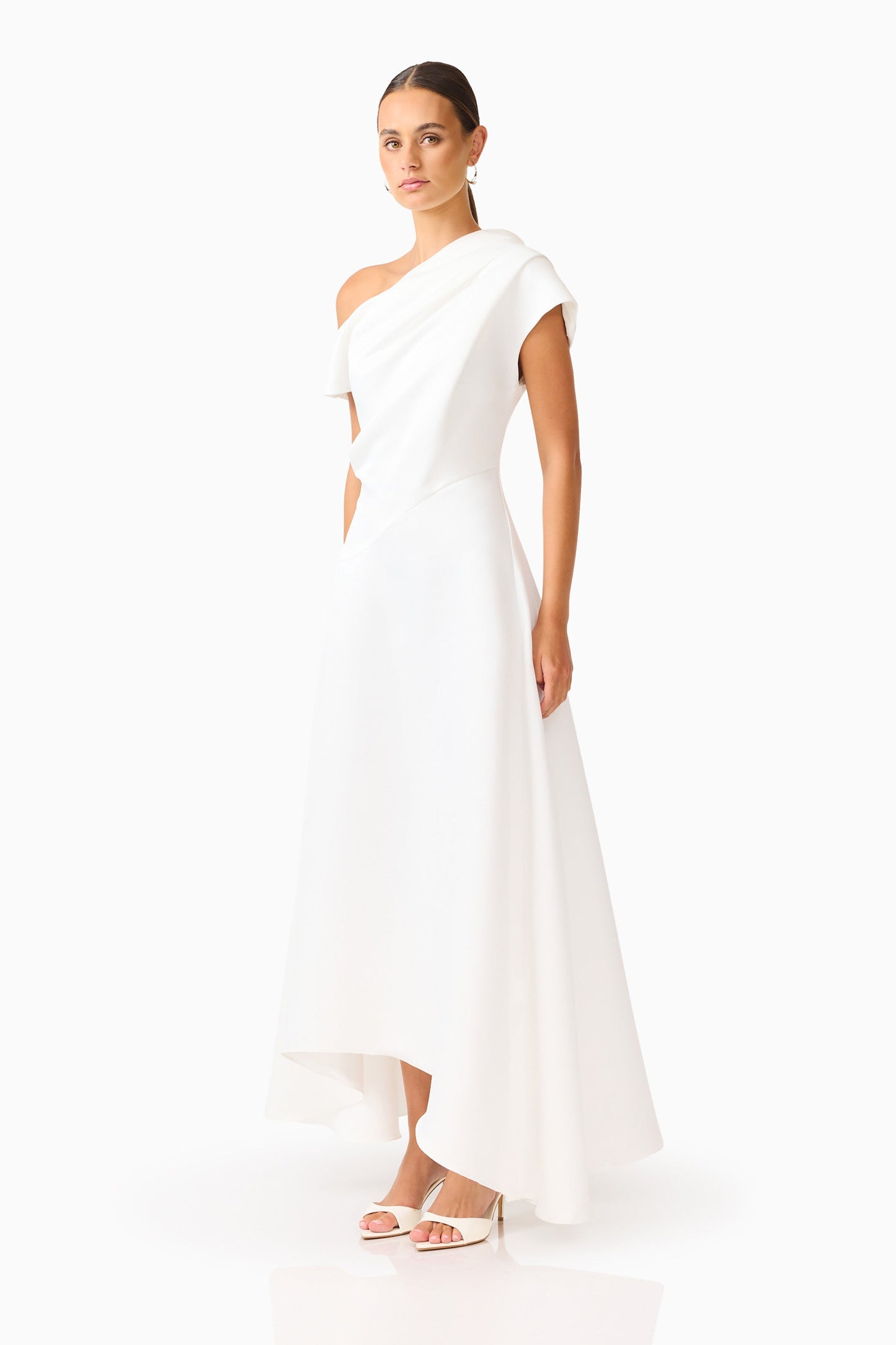 Marissa One Shoulder Gown in White