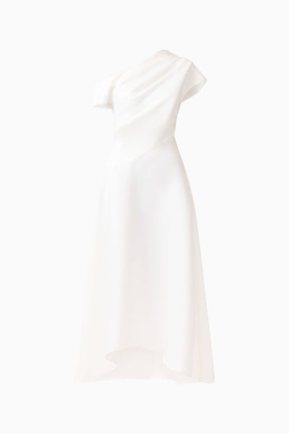 Marissa One Shoulder Gown in White