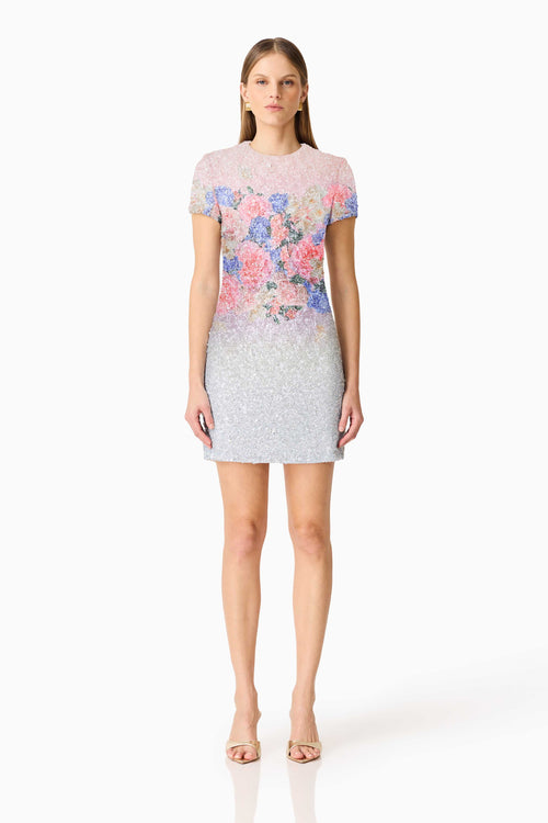 Lurea Short Sleeve Mini Dress in Pink Floral