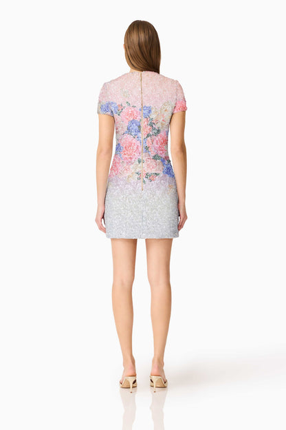 Lurea Short Sleeve Mini Dress in Pink Floral