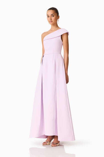 Saphine One Shoulder Gown in Pink