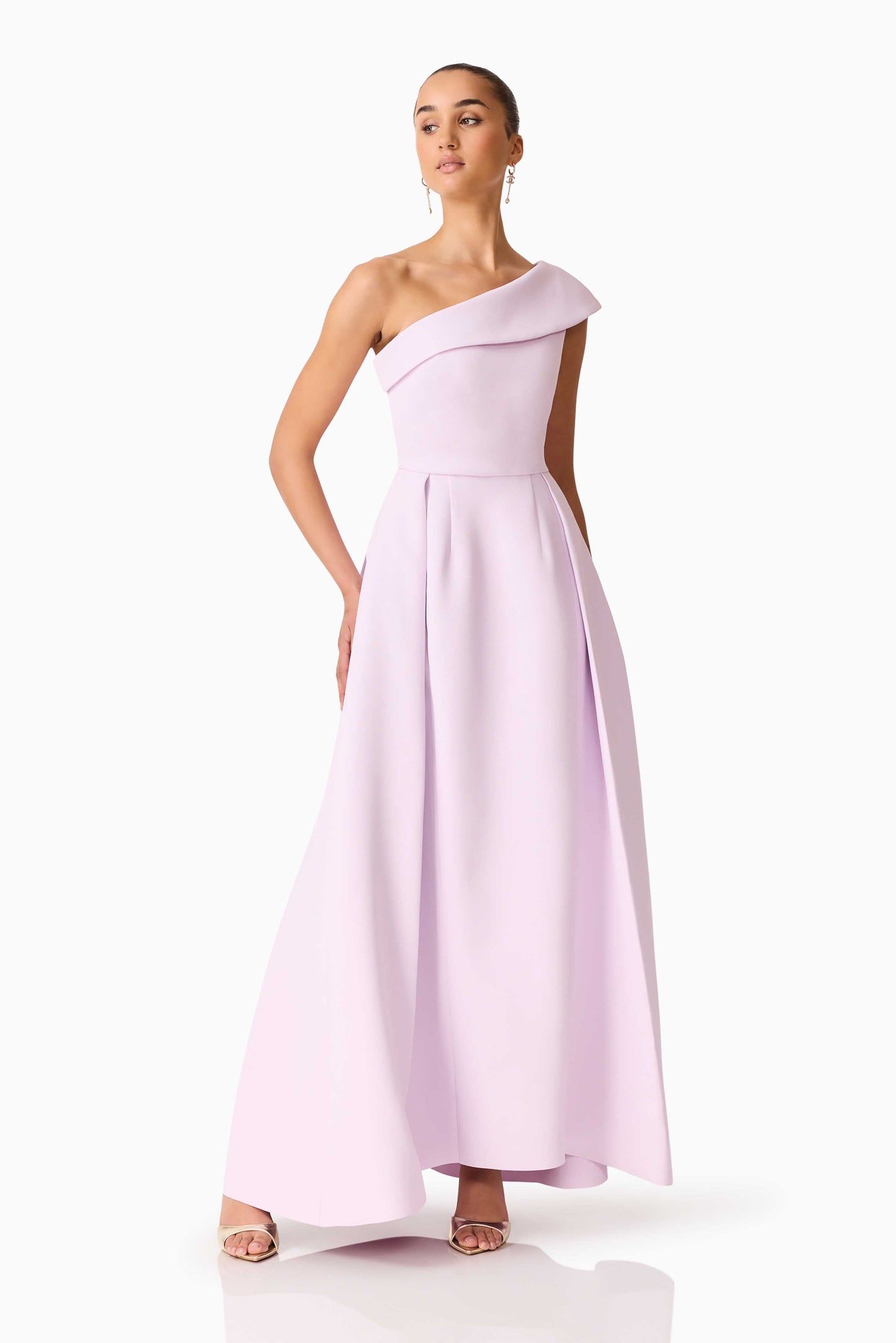 Saphine One Shoulder Gown in Pink