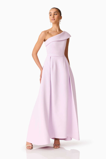 Saphine One Shoulder Gown in Pink