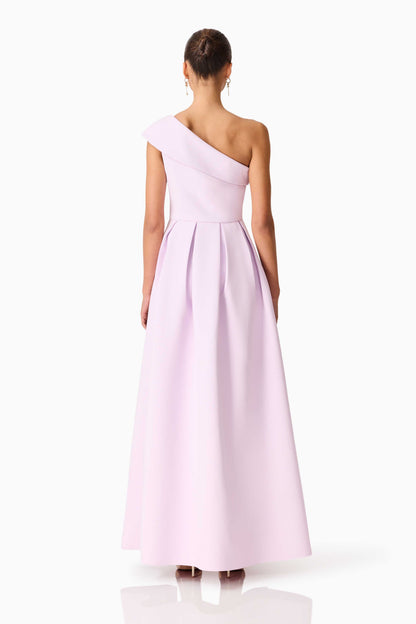 Saphine One Shoulder Gown in Pink