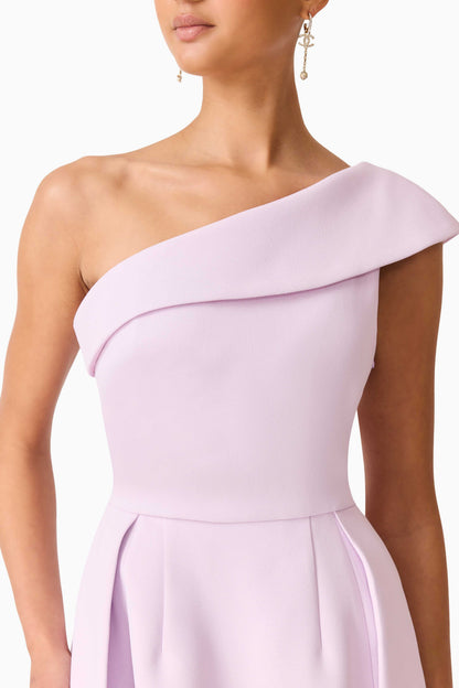 Saphine One Shoulder Gown in Pink