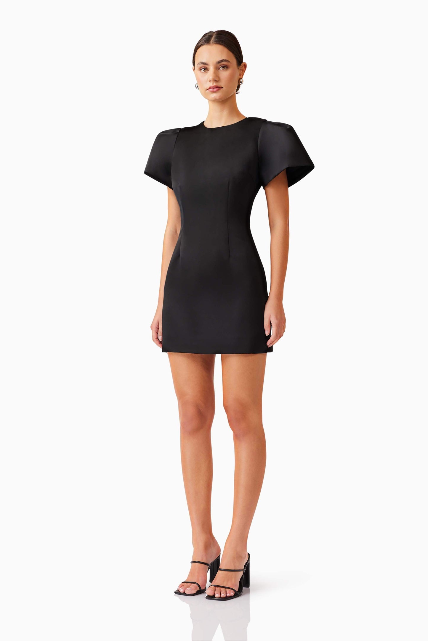 Blake Puff Sleeve Mini Dress in Black