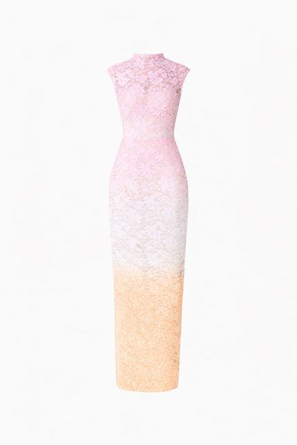 Lumira Sequin Lace Gown in Pink Ombre