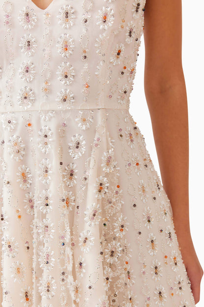 Kristina Party Mini Dress in White