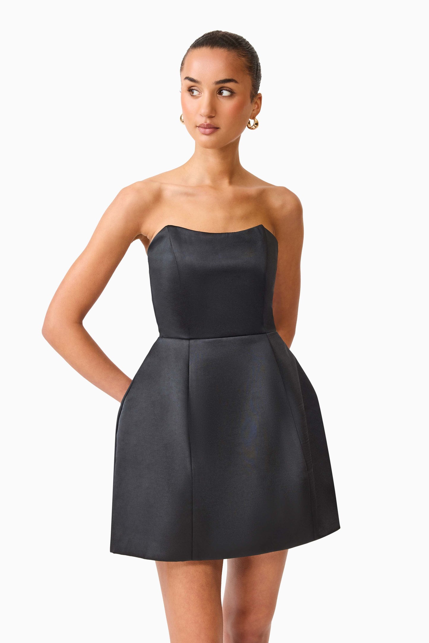 Manon Tulip Mini Dress in Black