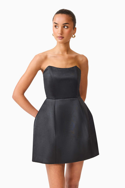 Manon Tulip Mini Dress in Black
