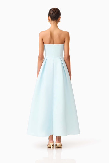 Harper Strapless Gown in Baby Blue Floral