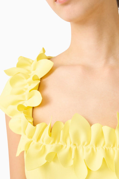 Cara Short Sleeve Midi Dress in Yellow