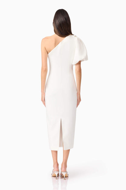 Elysie Midi Dress in White