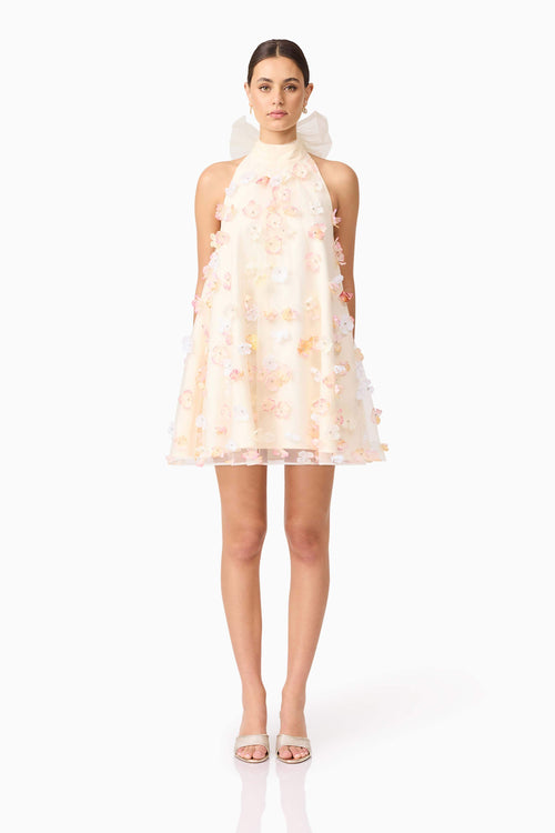Livia Trapeze Mini Dress in Yellow