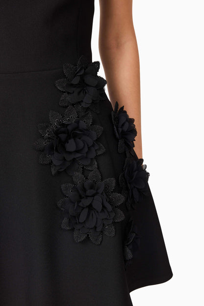 Jada Floral Mini Dress in Black