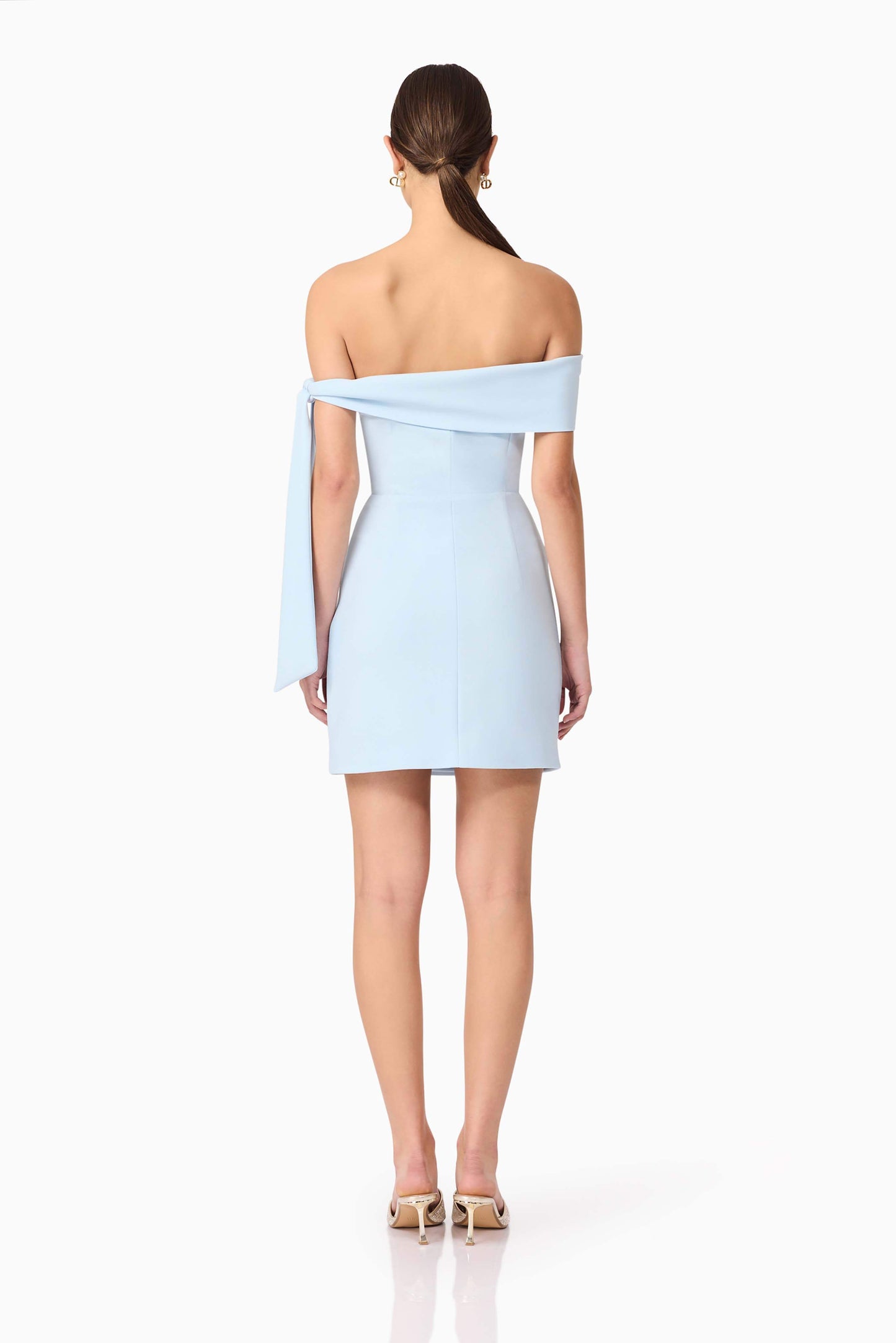 Ami Off The Shoulder Mini Dress in Blue