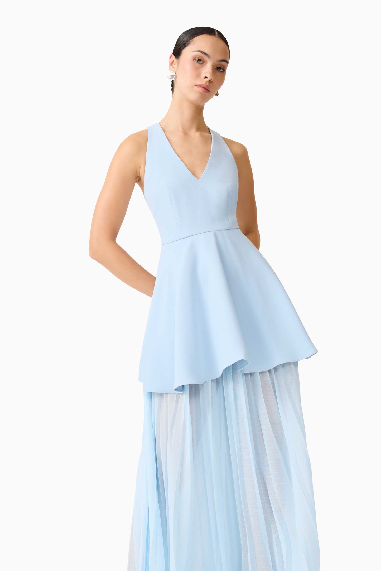 Anaya V Neck Maxi Dress in Blue
