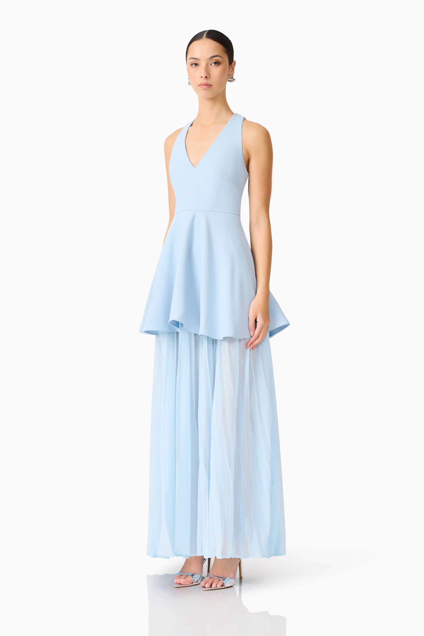 Anaya V Neck Maxi Dress in Blue