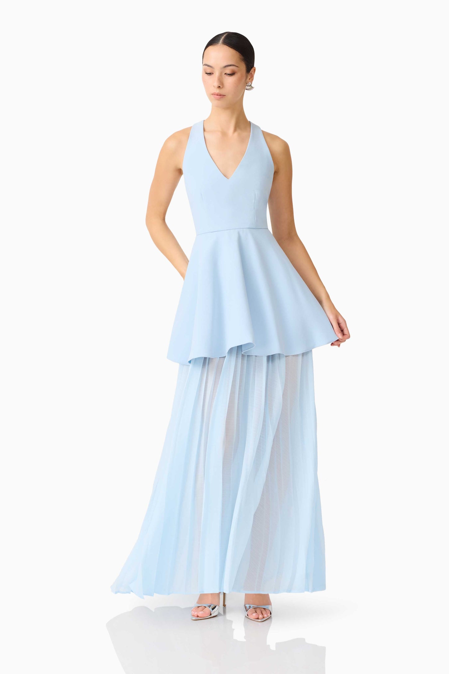 Anaya V Neck Maxi Dress in Blue