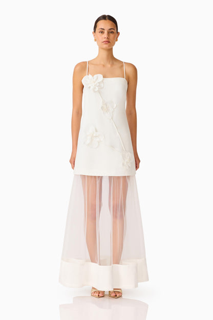 Reina Applique Gown in White