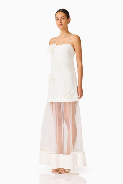 Reina Applique Gown in White