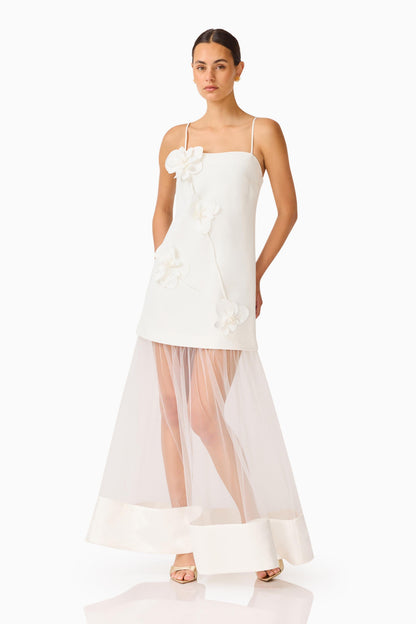 Reina Applique Gown in White