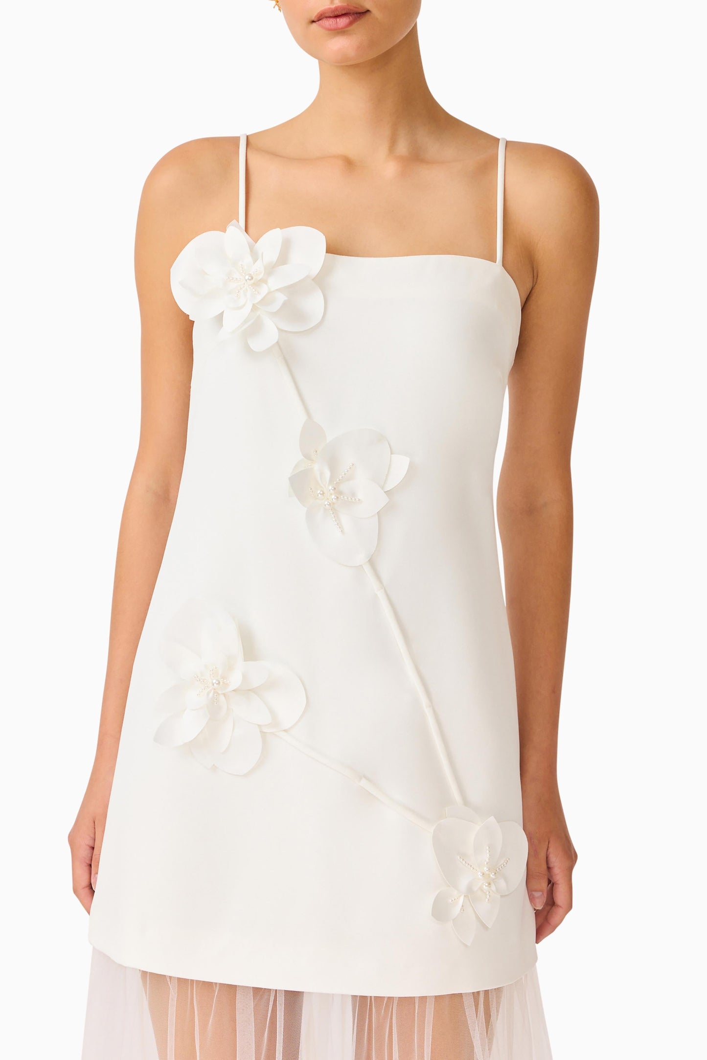 Reina Applique Gown in White