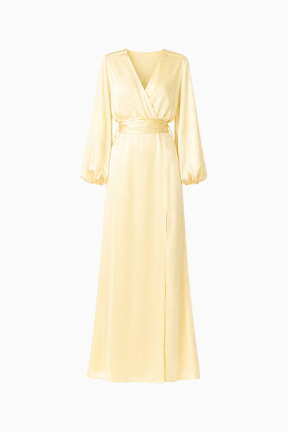 Kai Long Sleeve Maxi Dress in Butter Yellow