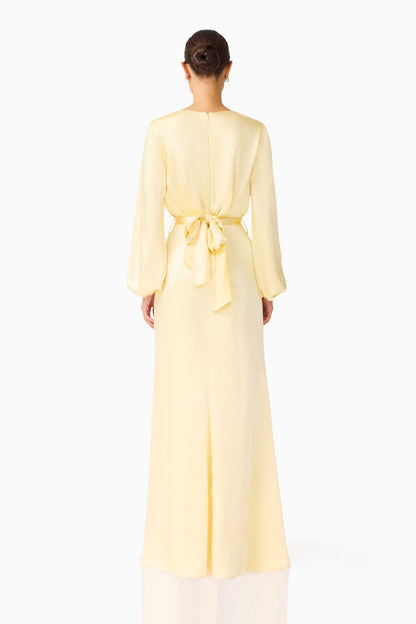 Kai Long Sleeve Maxi Dress in Butter Yellow
