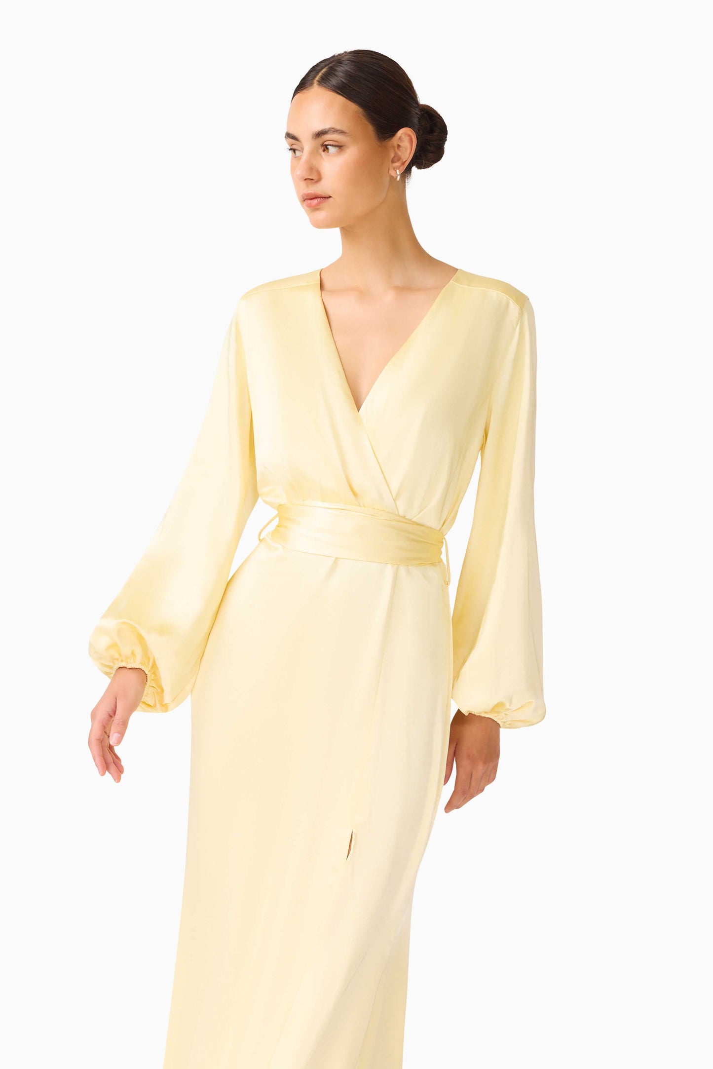 Kai Long Sleeve Maxi Dress in Butter Yellow