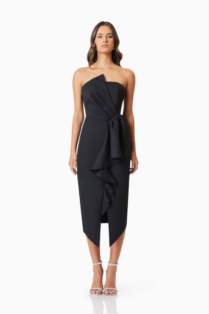 Reception Midi Dress In Black