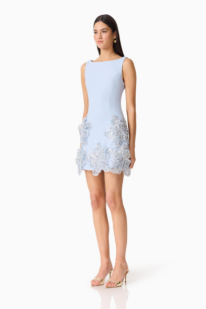 Skye Embellished Mini Dress in Blue