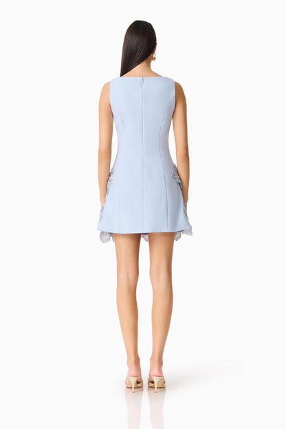 Skye Embellished Mini Dress in Blue