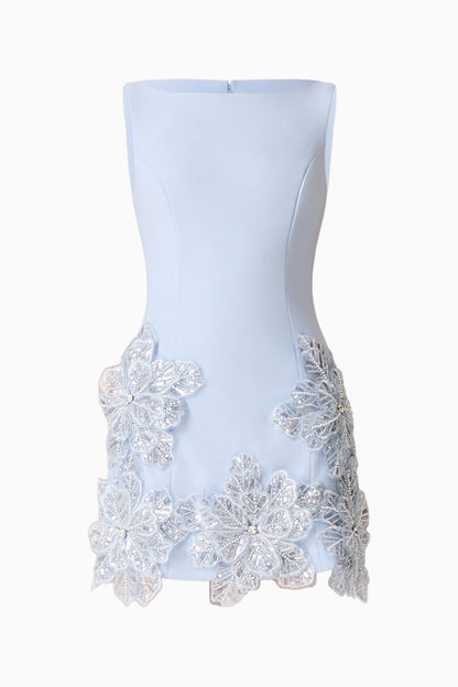 Skye Embellished Mini Dress in Blue