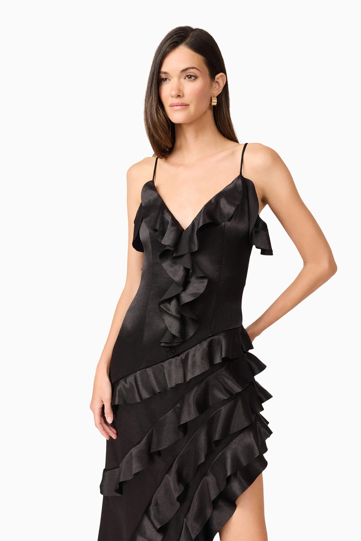 Kyla Asymmetrical Gown In Black